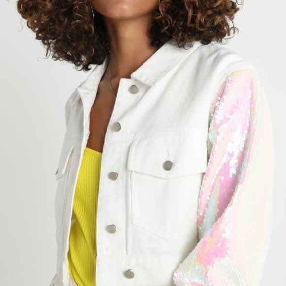 WHITE WITH SEQUINS JACKET - Picture 2 of 4